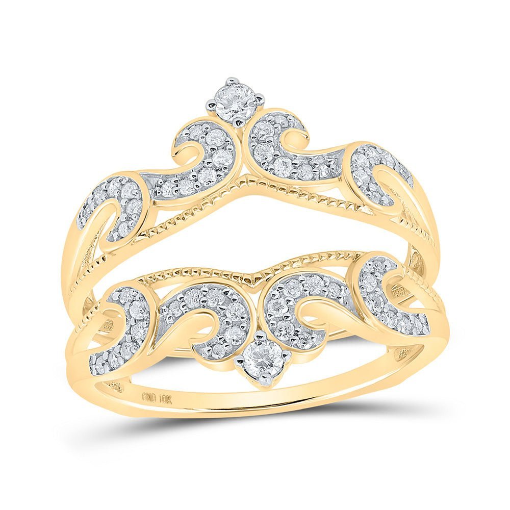 Radiant Love: 10kt Yellow Gold Diamond Wrap Enhancer Wedding Band - Splendid Jewellery