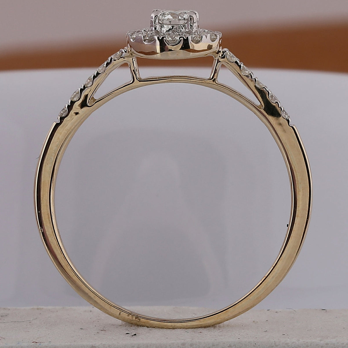 Radiant Love: 10kt Yellow Gold Round Diamond Bridal Wedding Ring Band Set 1/2 Cttw - Splendid Jewellery