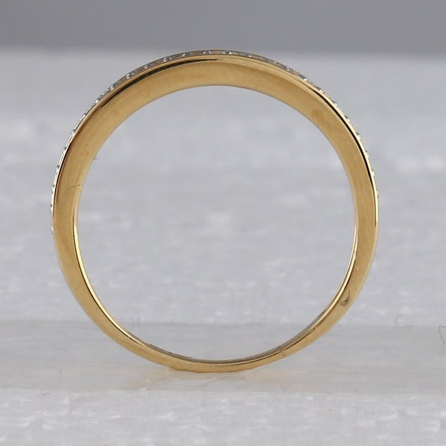 Radiant Love: 10kt Yellow Gold Round Diamond Bridal Wedding Ring Band Set 1/2 Cttw - Splendid Jewellery