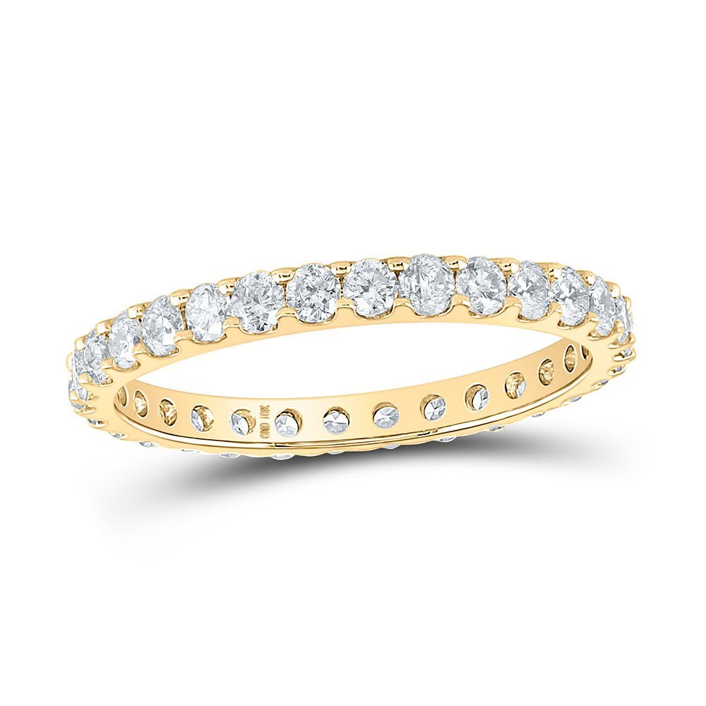 Radiant Love: 10kt Yellow Gold Womens Round Diamond Eternity Wedding Band 7/8 Cttw - Splendid Jewellery
