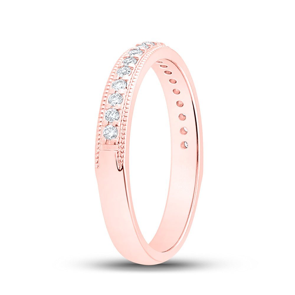 Radiant Love: 14kt Rose Gold Diamond Wedding Band - Splendid Jewellery