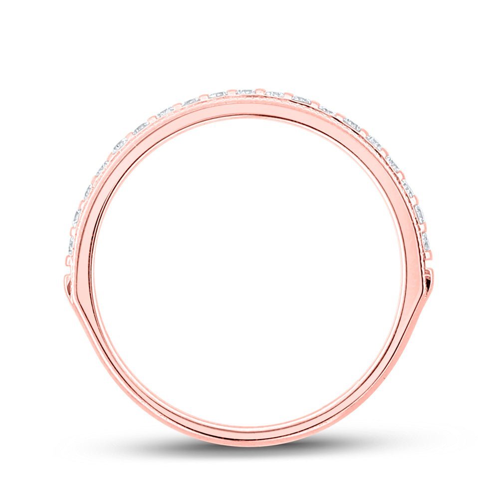 Radiant Love: 14kt Rose Gold Diamond Wedding Band - Splendid Jewellery
