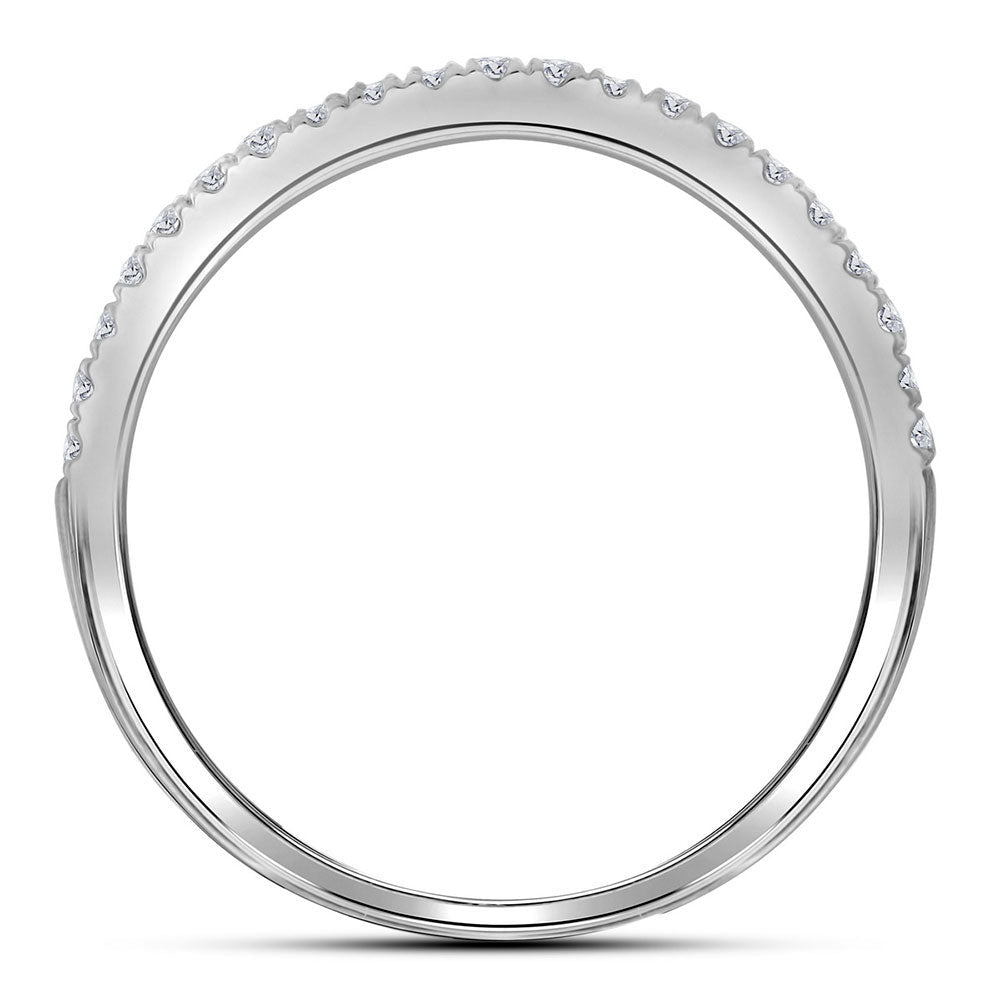 Radiant Love | 14kt White Gold Round Diamond Double Halo Bridal Wedding Ring Band Set 1 Cttw | Splendid Jewellery - Splendid Jewellery