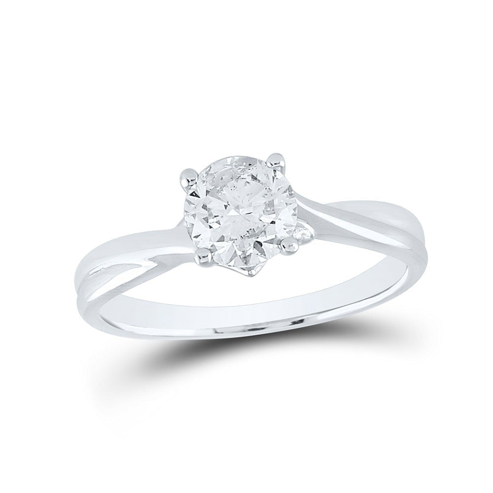 Radiant Love: 14kt White Gold Round Diamond Solitaire Bridal Wedding Engagement Ring - Splendid Jewellery
