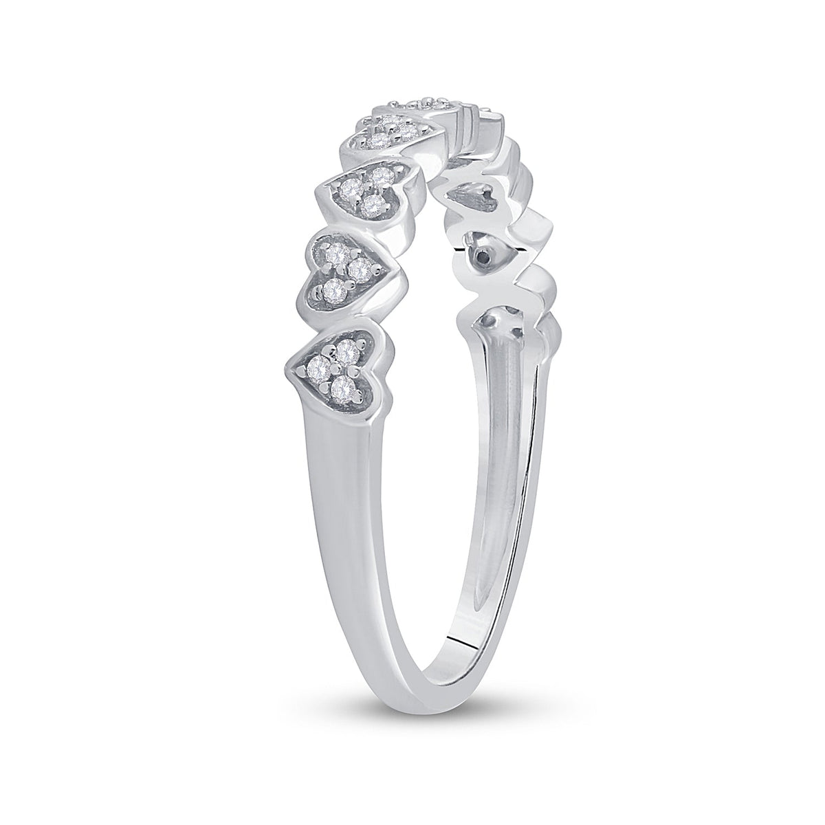 Radiant Love Diamond Heart Ring | 10kt White Gold Womens Round Diamond Heart Ring 1/10 Cttw | Splendid Jewellery - Splendid Jewellery