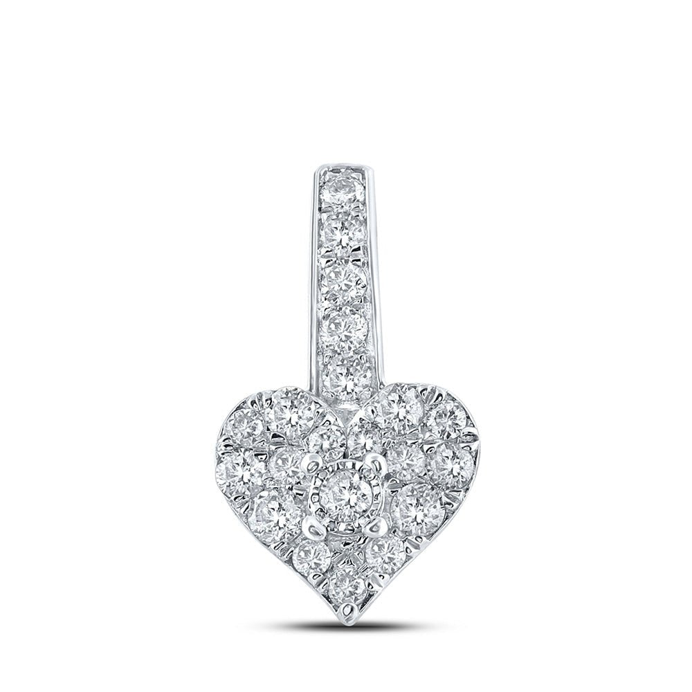Radiant Love Diamond Pendant | 10kt White Gold 1/3 Cttw Heart & Love Symbol Necklace - Splendid Jewellery