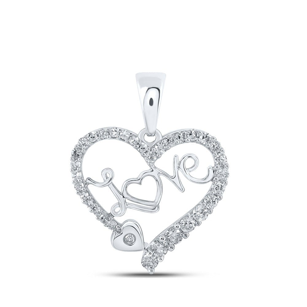Radiant Love Diamond Pendant | 10kt White Gold Heart - Shaped Necklace with 1/3 Cttw Diamonds - Splendid Jewellery