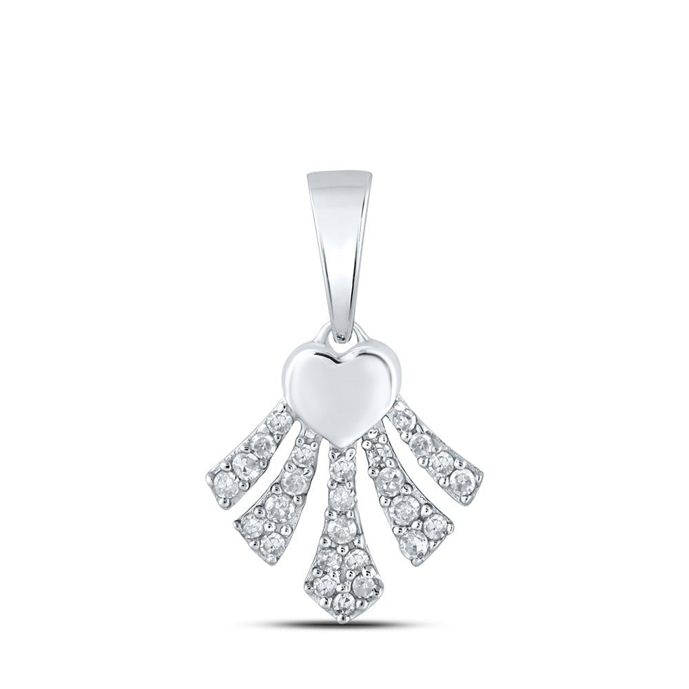 Radiant Love Diamond Pendant | 10kt White Gold Heart - Shaped Necklace with Sparkling Diamonds - Splendid Jewellery