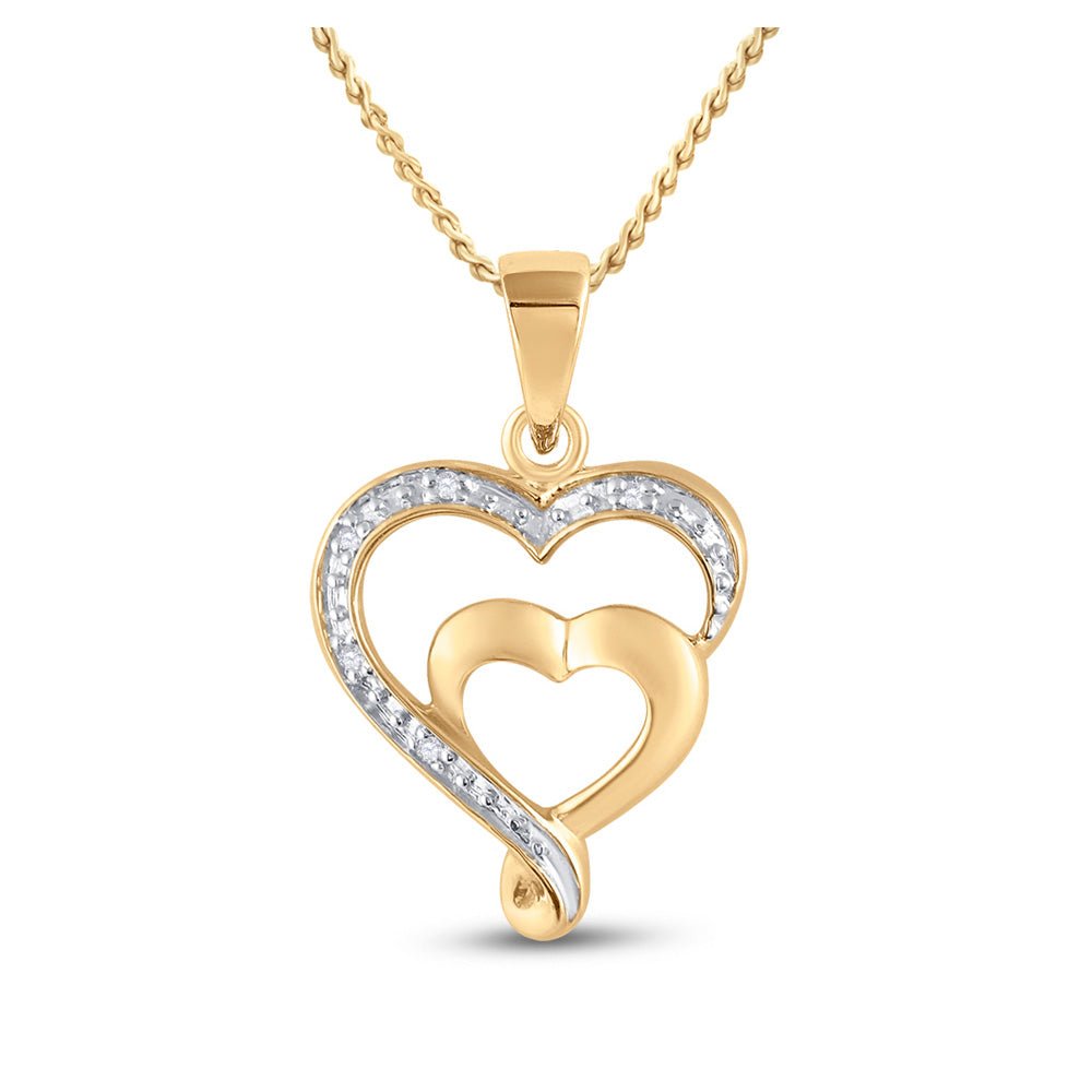 Radiant Love Diamond Pendant in 10kt Yellow Gold - Splendid Jewellery - Splendid Jewellery