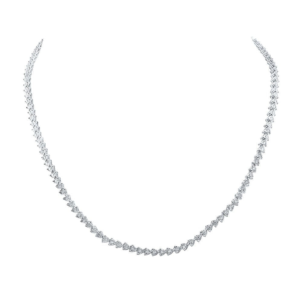 Radiant Love Diamond Pendant Necklace | 10kt Yellow Gold Womens Round Diamond 18 - inch Heart Link Necklace 2 Cttw | Splendid Jewellery - Splendid Jewellery
