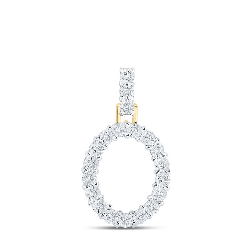 Radiant O Initial Diamond Pendant | 10kt Yellow Gold 1/10 Cttw | Splendid Jewellery - Splendid Jewellery