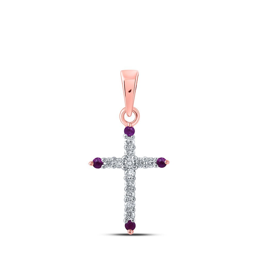 Radiant Passion Ruby Diamond Cross Pendant - Splendid Jewellery