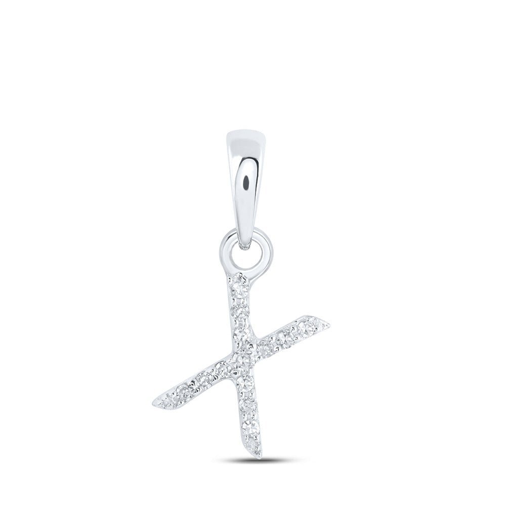 Radiant Reflections: 10kt White Gold Diamond Initial & Letter Pendant - Splendid Jewellery