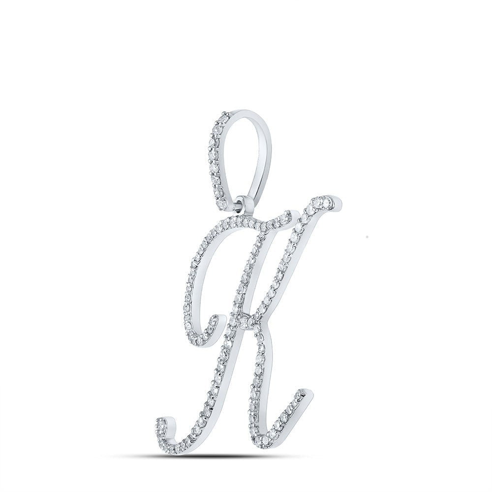 Radiant Reflections: 10kt White Gold Diamond Initial Pendant - Splendid Jewellery