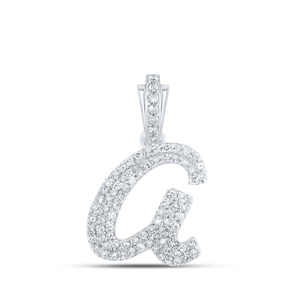 Radiant Reflections: 10kt White Gold Diamond Initial Pendant - Splendid Jewellery