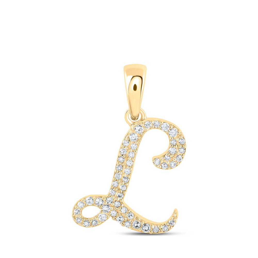 Radiant Reflections: 10kt Yellow Gold Diamond Initial Pendant - Splendid Jewellery