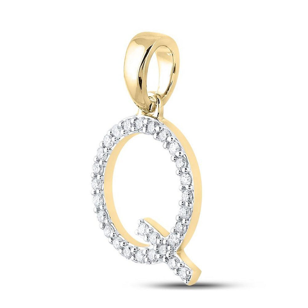 Radiant Reflections: 10kt Yellow Gold Diamond Initial Pendant - Splendid Jewellery