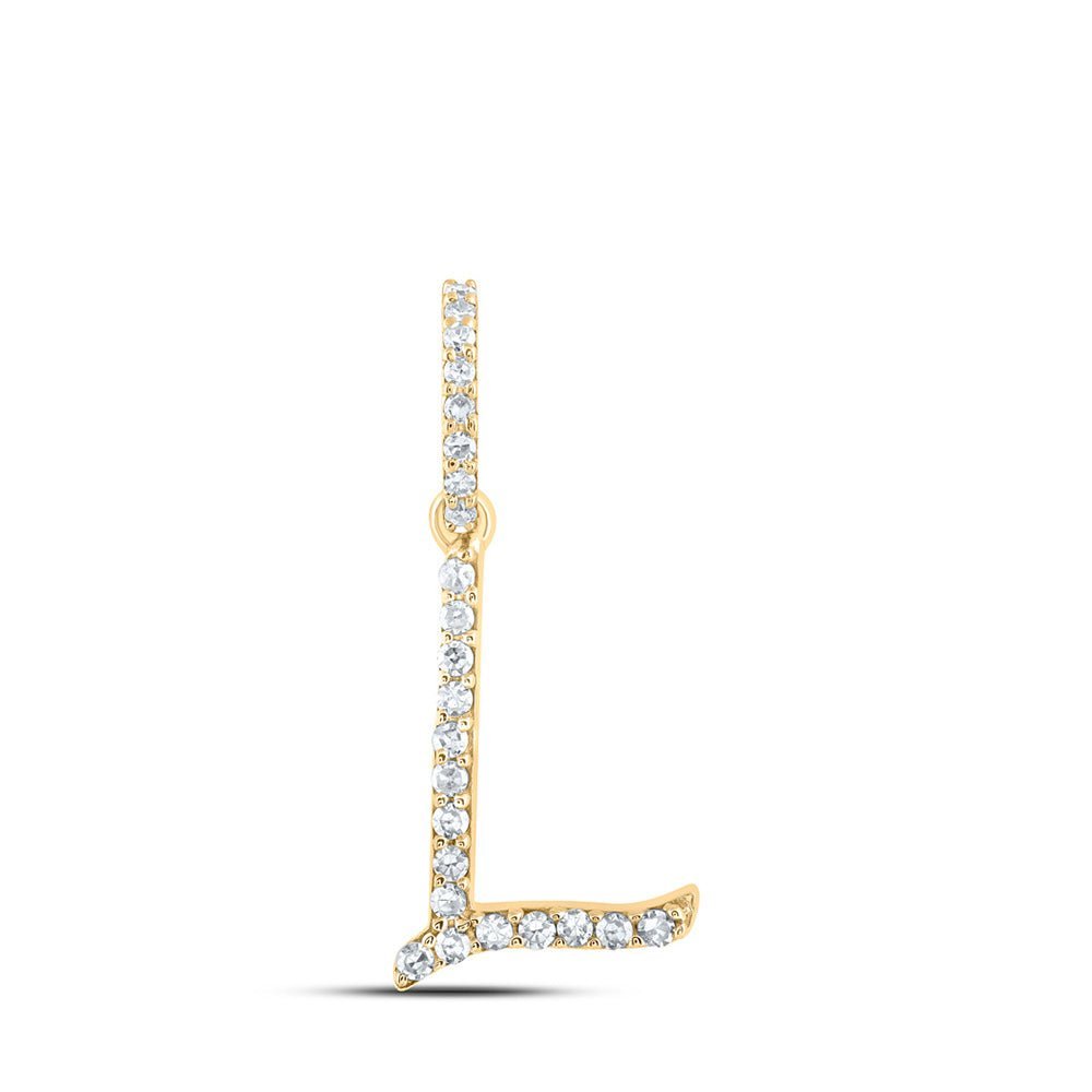Radiant Reflections: 10kt Yellow Gold Diamond Initial Pendant - Splendid Jewellery