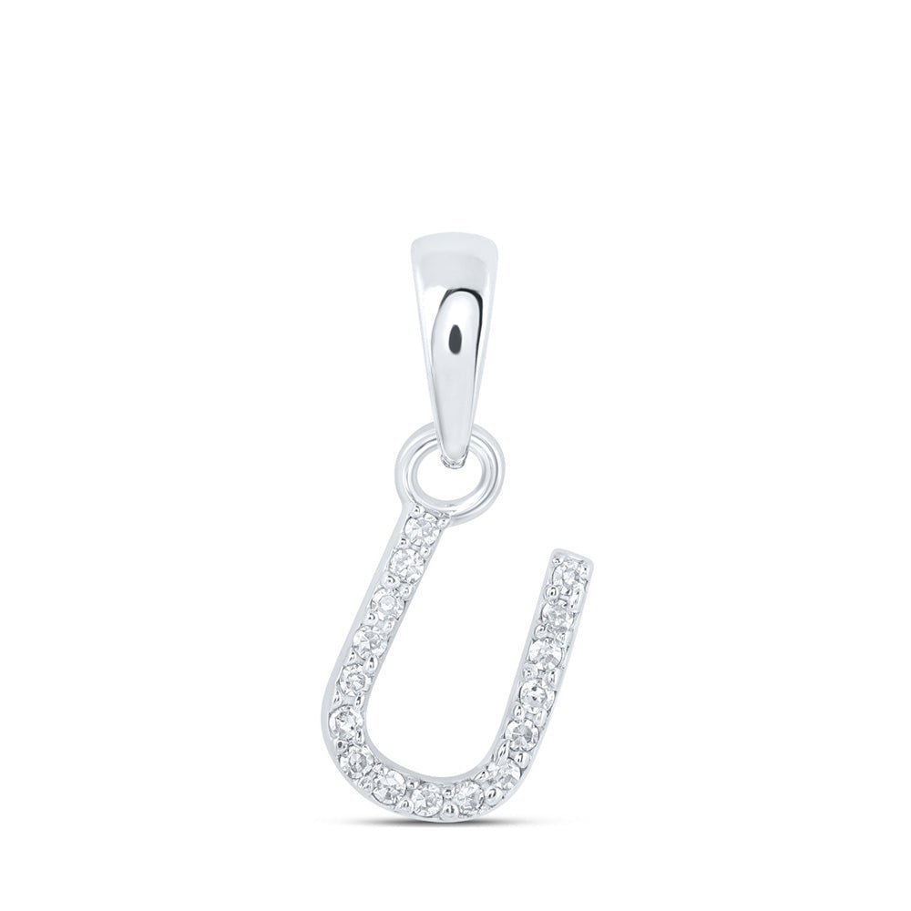 Radiant Reflections: White Gold Diamond Initial Pendant - Splendid Jewellery