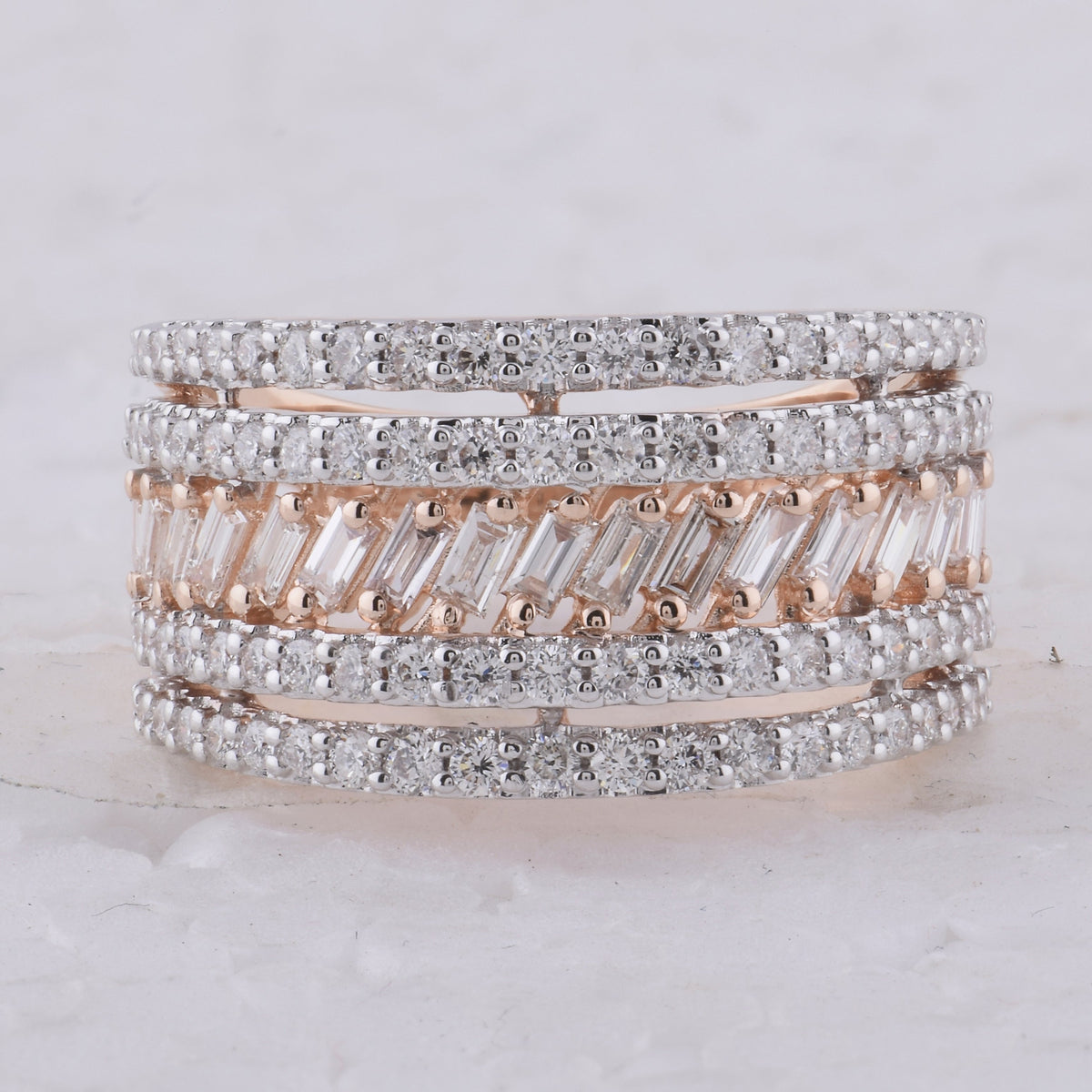 Radiant Rose: 14kt Rose Gold Diamond Band for Women - 1 Cttw - Splendid Jewellery