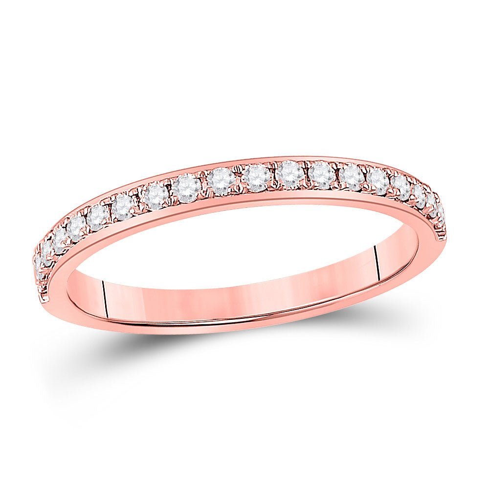 Radiant Rose: 14kt Rose Gold Diamond Wedding Band - Splendid Jewellery