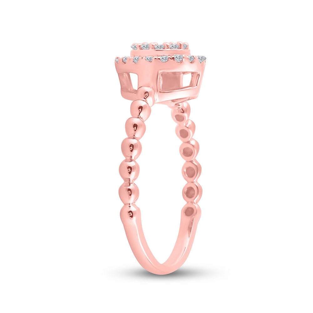 Radiant Rose Gold Baguette Diamond Cluster Ring - Splendid Jewellery