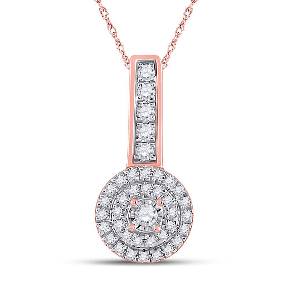 Radiant Rose Gold Diamond Circle Pendant - Splendid Jewellery