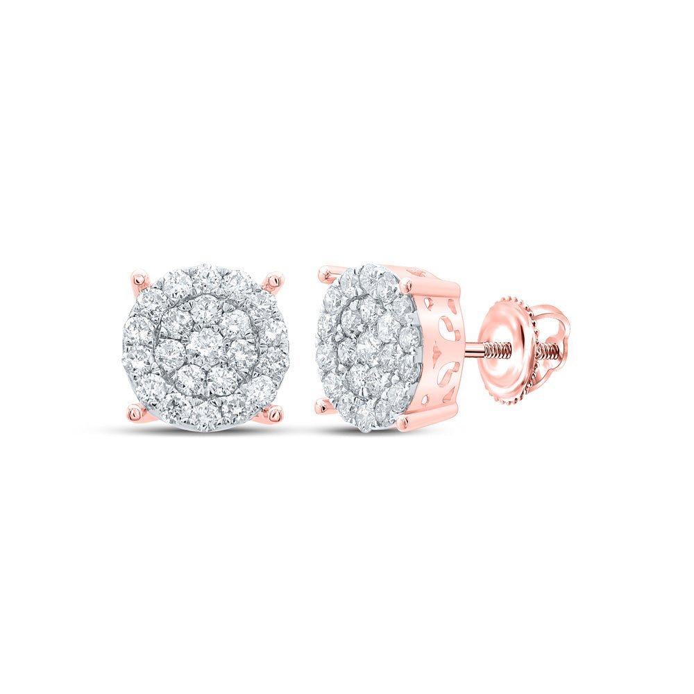 Radiant Rose Gold Diamond Cluster Earrings: A Mesmerizing Masterpiece - Splendid Jewellery