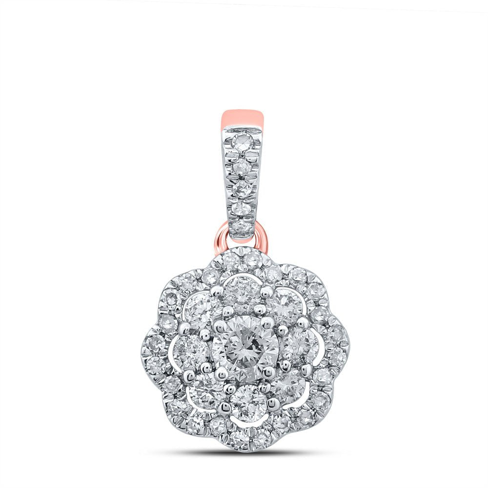 Radiant Rose Gold Diamond Cluster Pendant: A Captivating Symbol of Elegance and Romance - Splendid Jewellery