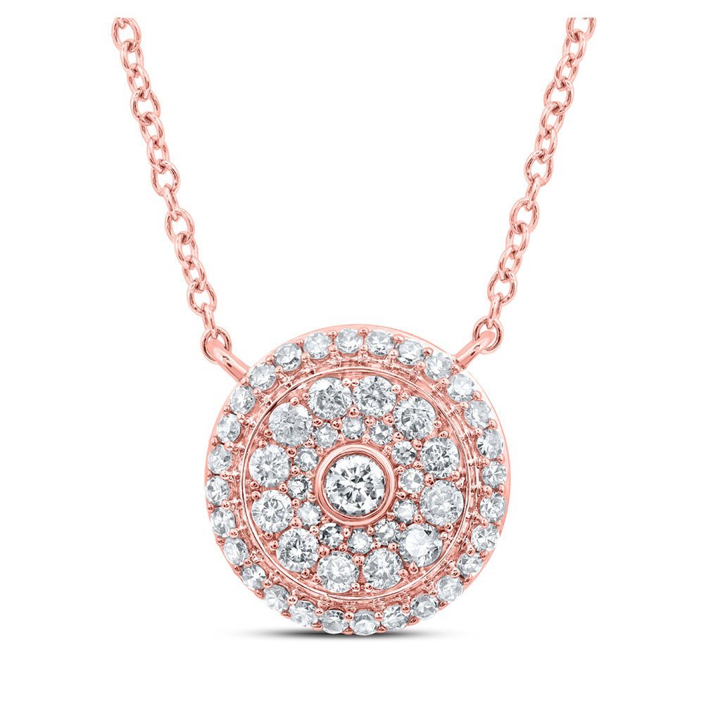 Radiant Rose Gold Diamond Cluster Pendant Necklace - Splendid Jewellery