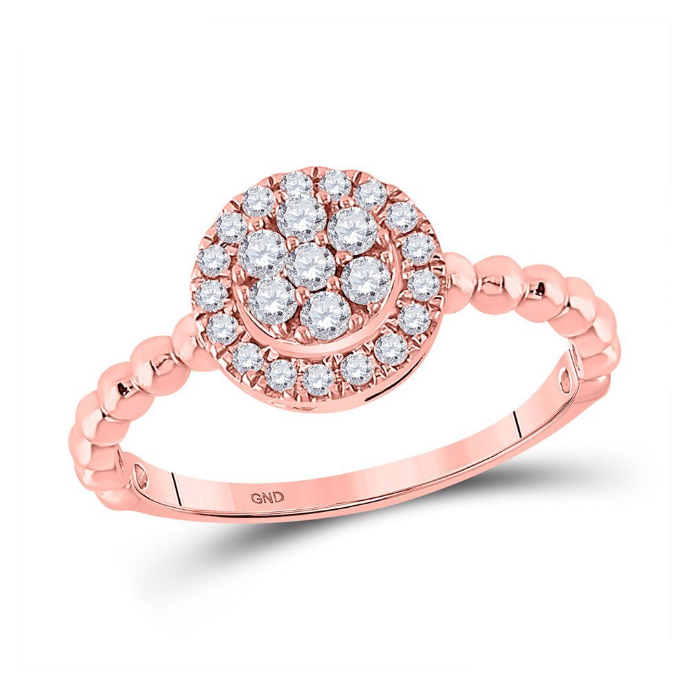Radiant Rose Gold Diamond Cluster Ring - A Captivating Splendor - Splendid Jewellery