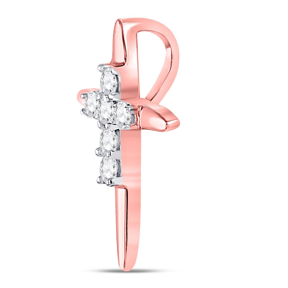 Radiant Rose Gold Diamond Cross Pendant - Splendid Jewellery