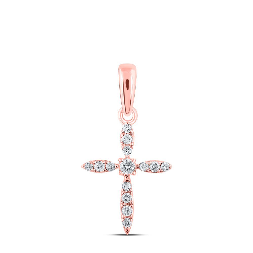 Radiant Rose Gold Diamond Cross Pendant: A Symbol of Elegance and Faith - Splendid Jewellery