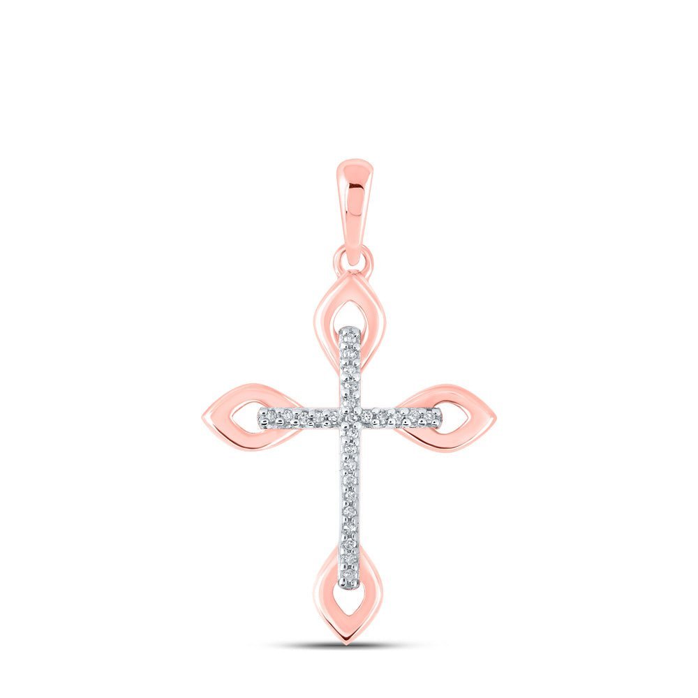 Radiant Rose Gold Diamond Cross Pendant - A Timeless Symbol of Love and Faith - Splendid Jewellery