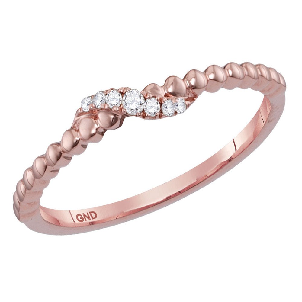 Radiant Rose Gold Diamond Crossover Stackable Band - Splendid Jewellery