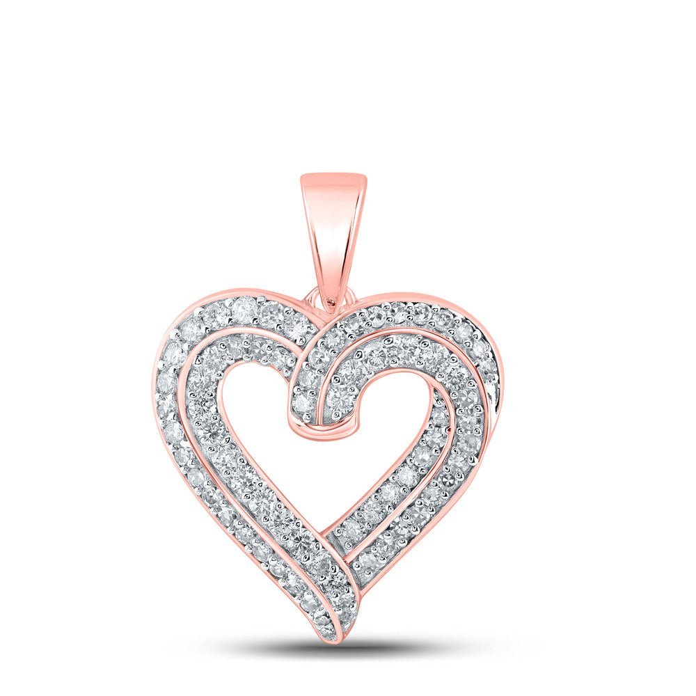 Radiant Rose Gold Diamond Heart Pendant - A Symbol of Eternal Love - Splendid Jewellery