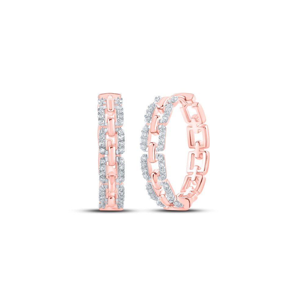 Radiant Rose Gold Diamond Hoop Earrings - Splendid Jewellery