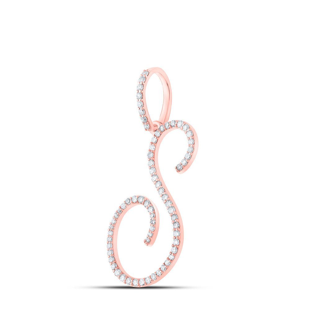 Radiant Rose Gold Diamond Initial Pendant - Splendid Jewellery