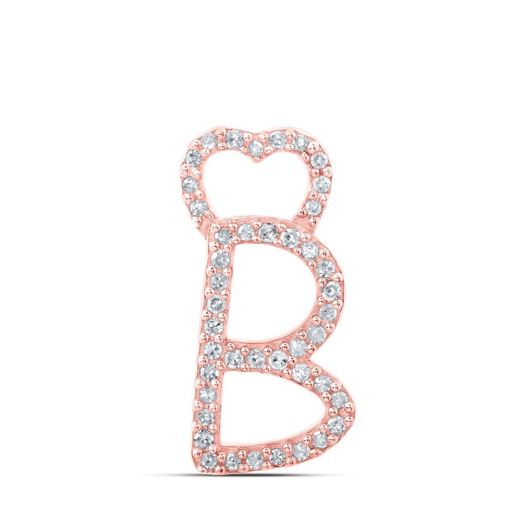 Radiant Rose Gold Diamond Initial Pendant - Personalized Elegance and Sparkling Brilliance - Splendid Jewellery