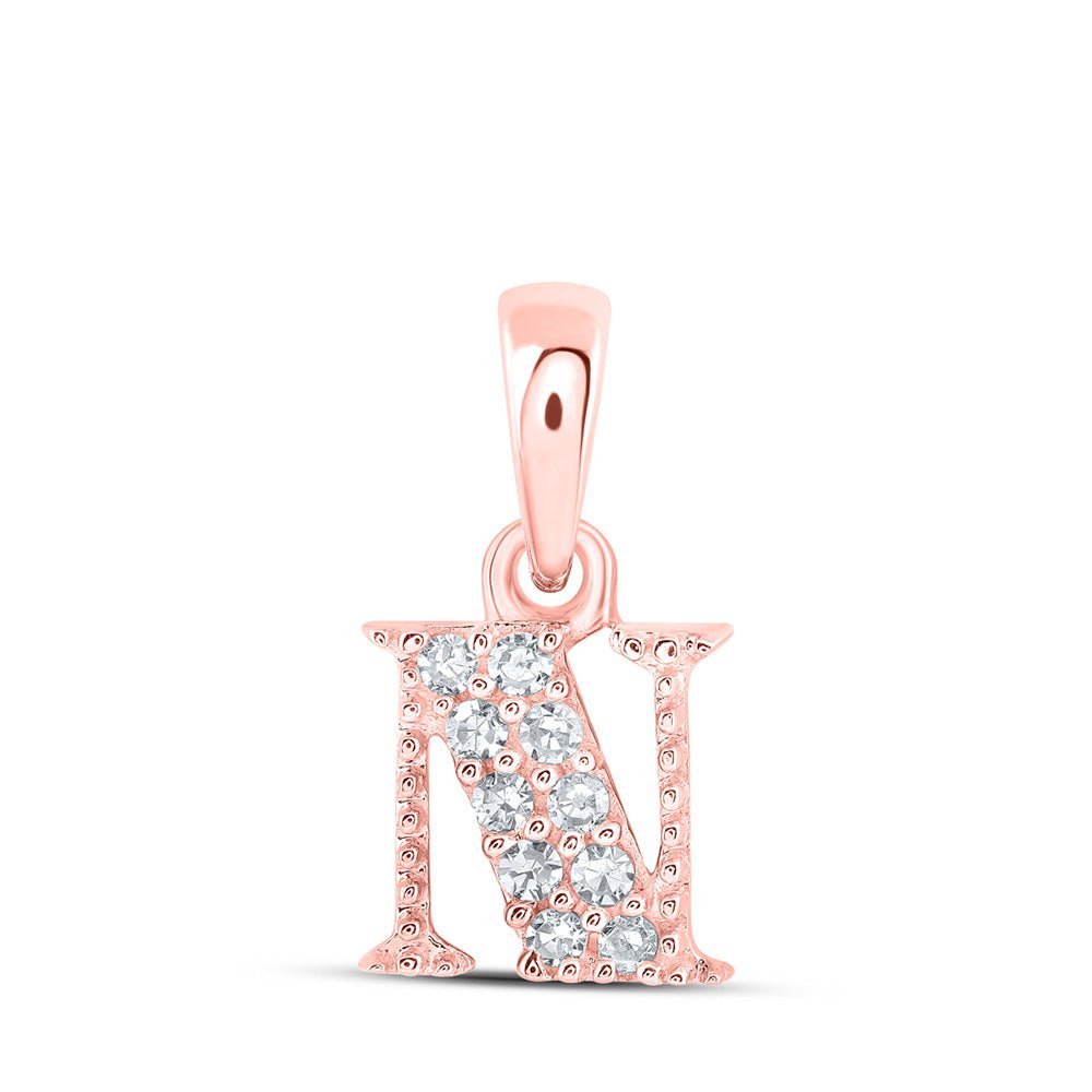 Radiant Rose Gold Diamond Initial Pendant - Personalized Elegance at Its Finest - Splendid Jewellery