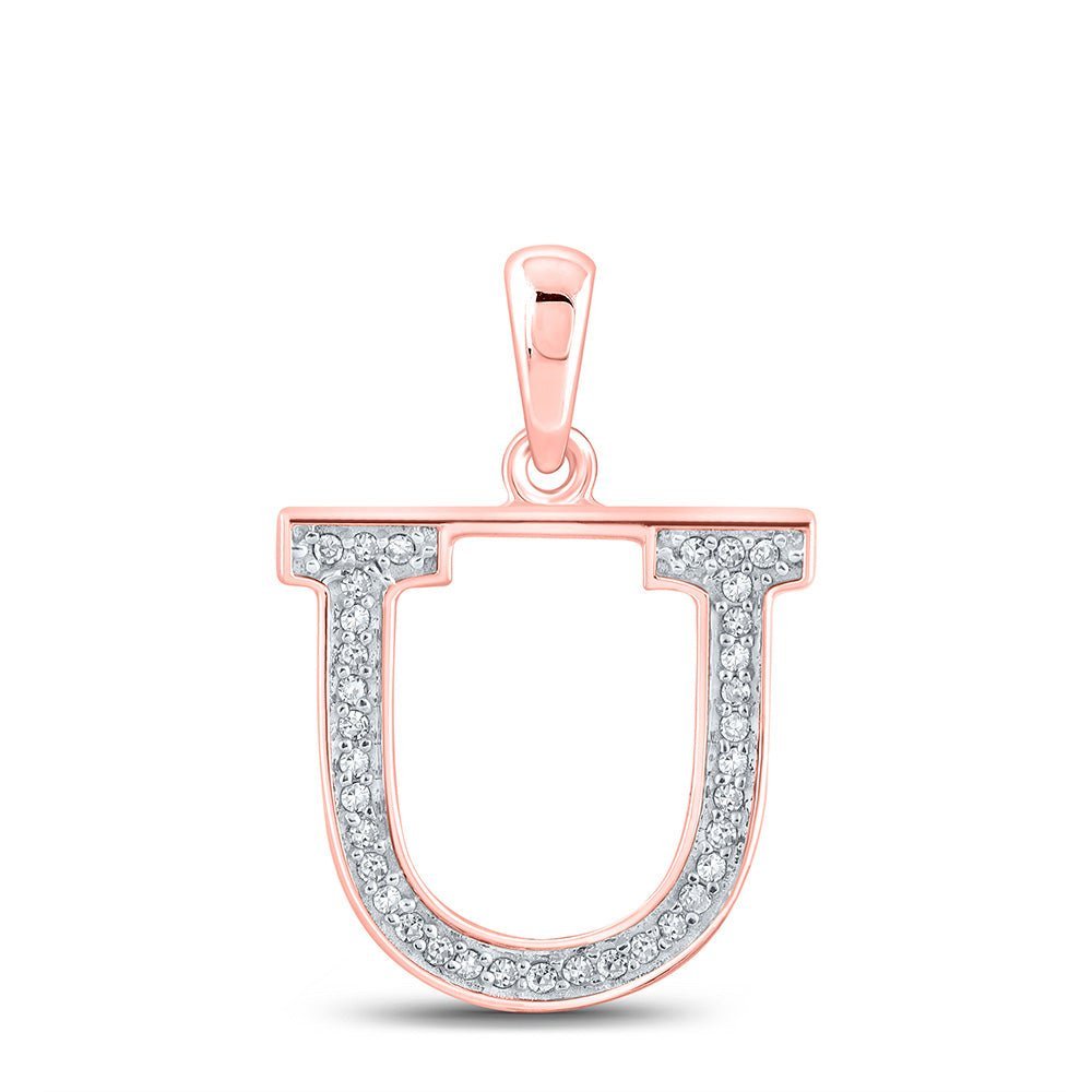 Radiant Rose Gold Diamond Initial Pendant - Personalized Elegance at Its Finest - Splendid Jewellery