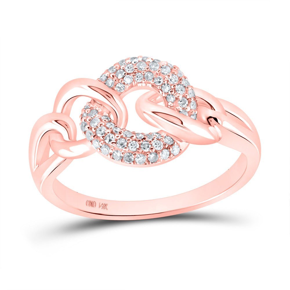 Radiant Rose Gold Diamond Link Ring: A Captivating Masterpiece of Elegance - Splendid Jewellery