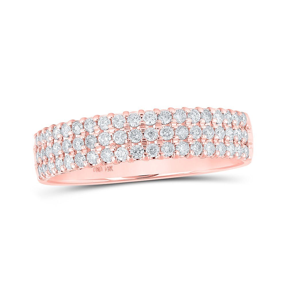 Radiant Rose Gold Diamond Pave Band Ring - 1/2 Cttw - Splendid Jewellery