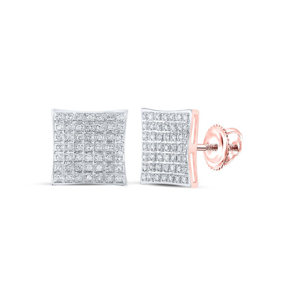 Radiant Rose Gold Diamond Square Earrings: A Timeless Treasure of Elegance and Brilliance - Splendid Jewellery
