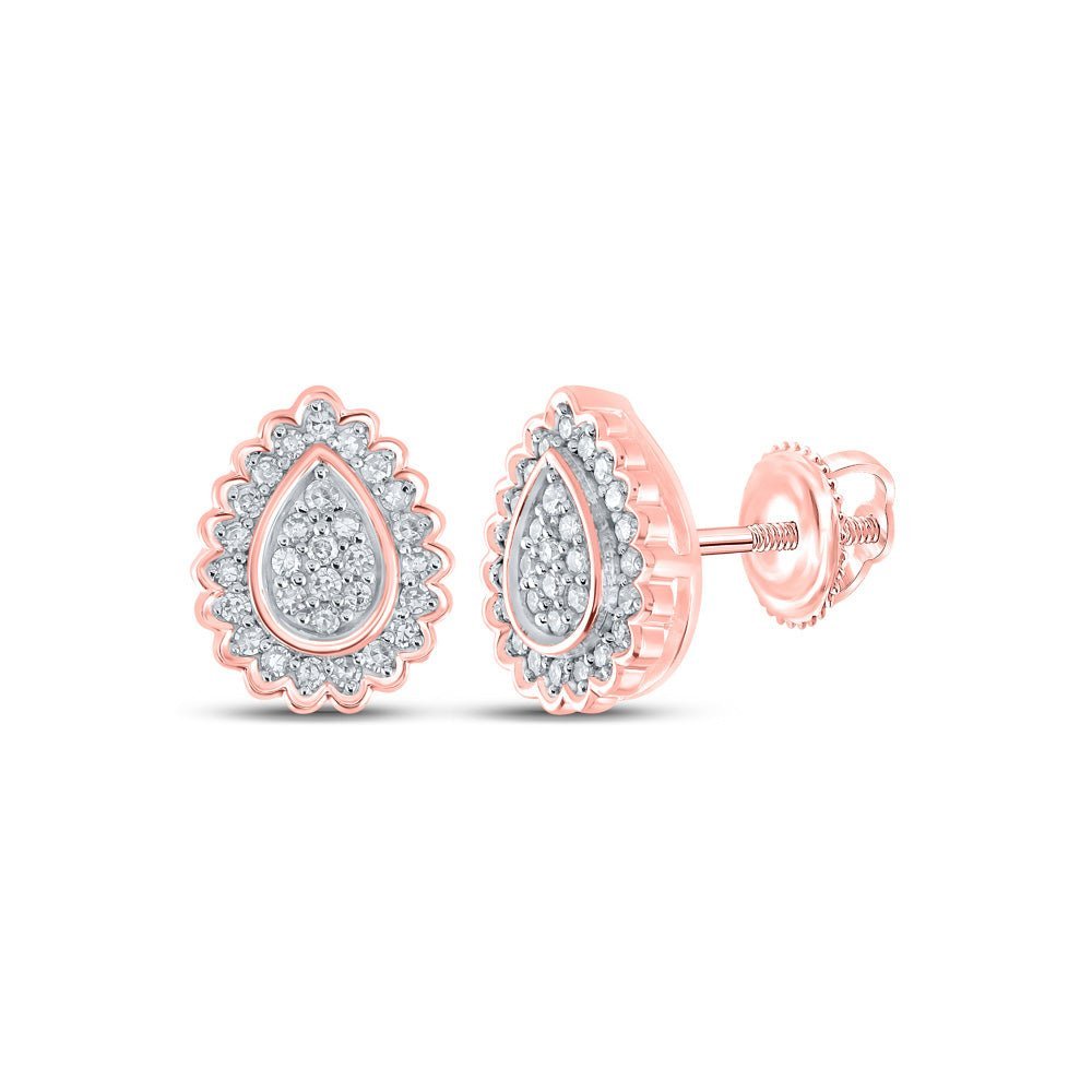 Radiant Rose Gold Diamond Teardrop Earrings - Splendid Jewellery