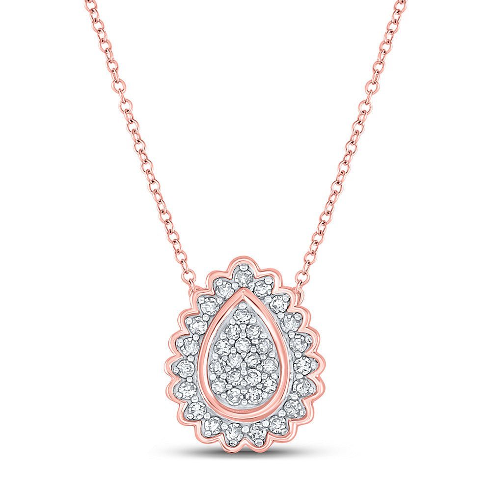 Radiant Rose Gold Diamond Teardrop Necklace: A Captivating Symbol of Love and Elegance - Splendid Jewellery