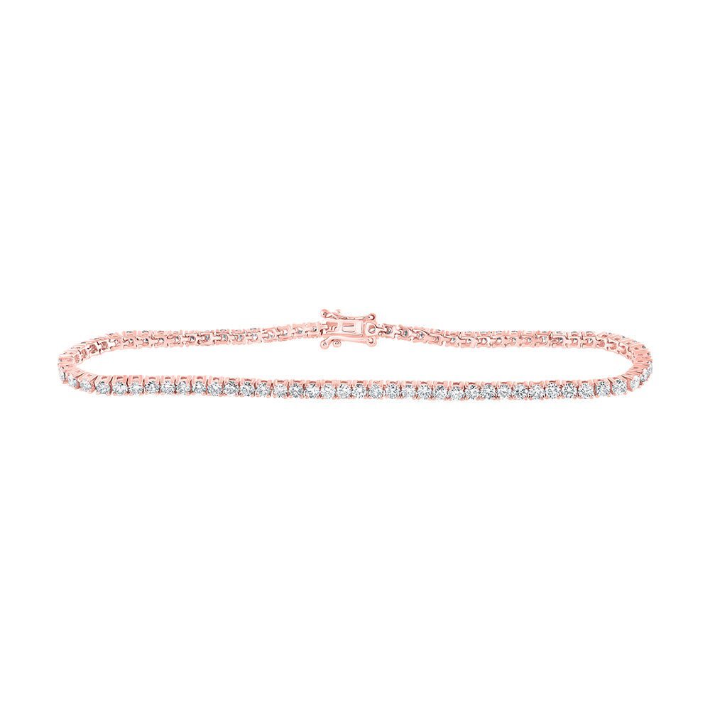 Radiant Rose Gold Diamond Tennis Bracelet - 3 - 3/8 Carat Total Weight - Splendid Jewellery