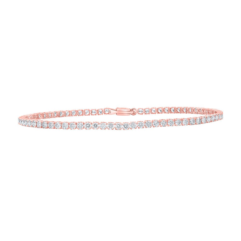 Radiant Rose Gold Diamond Tennis Bracelet - 3 Carat Total Weight - Splendid Jewellery