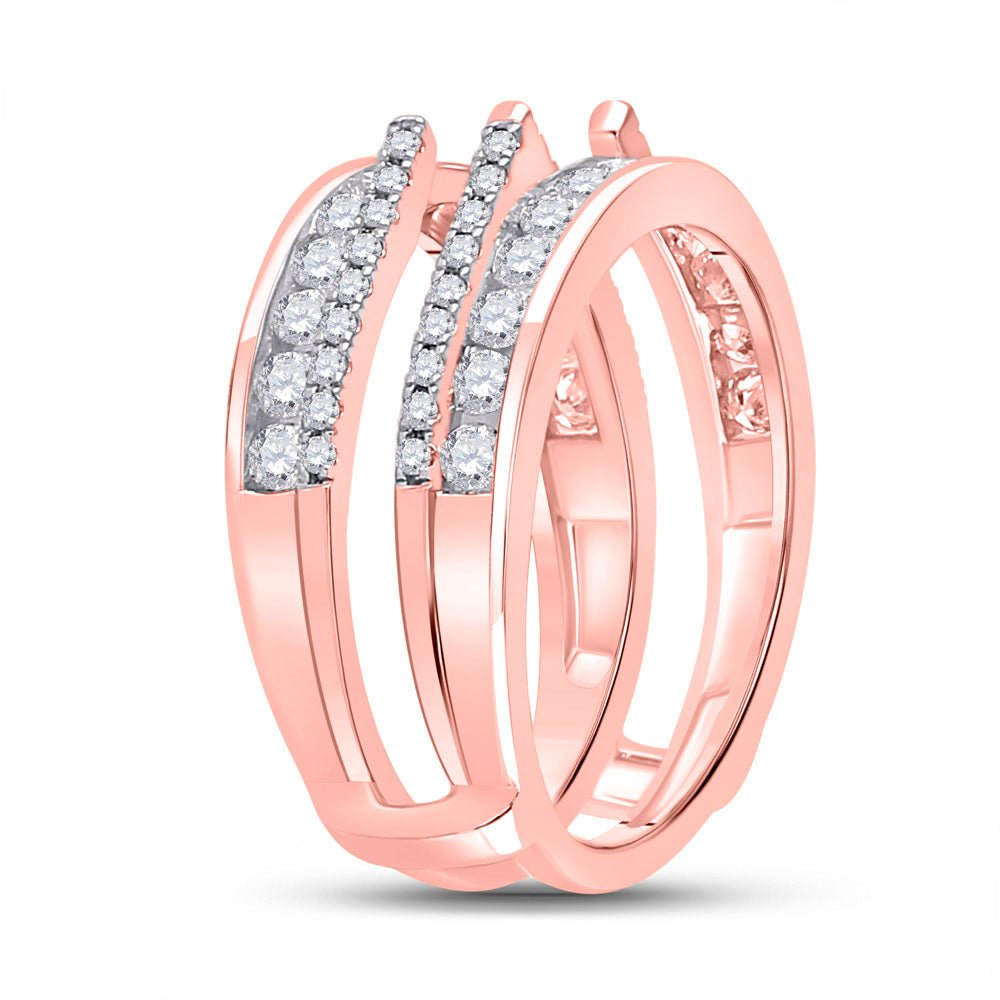 Radiant Rose Gold Diamond Wrap Ring Guard Enhancer - Splendid Jewellery