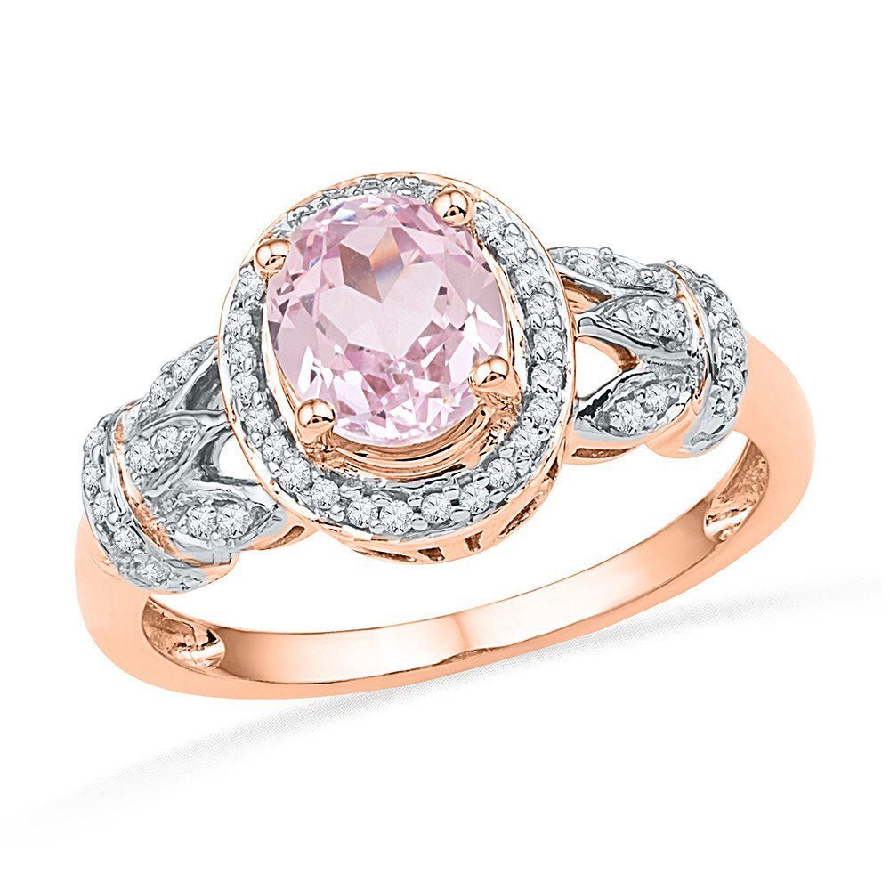 Radiant Rose Gold Morganite Diamond Fashion Ring - Splendid Jewellery